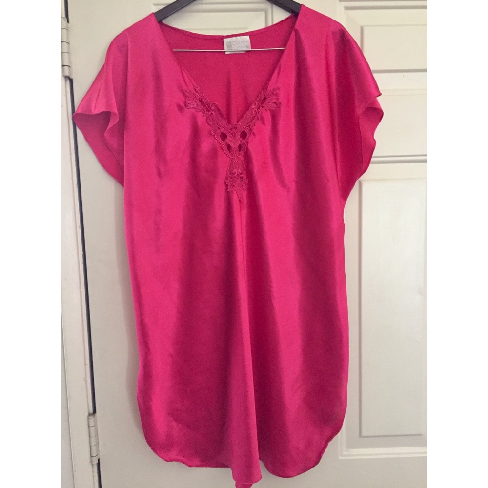 Pink Silk Night Gown